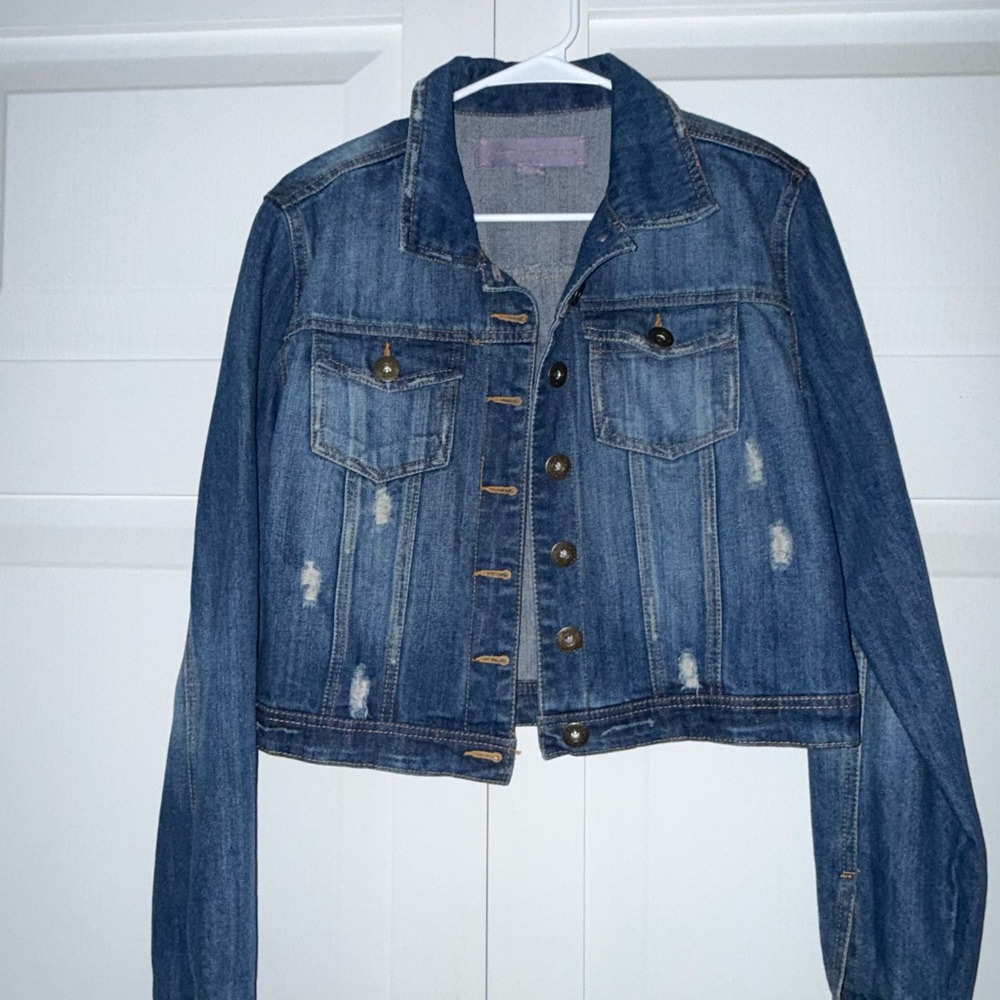 Boom Boom Jeans Distressed Blue Jean Jacket